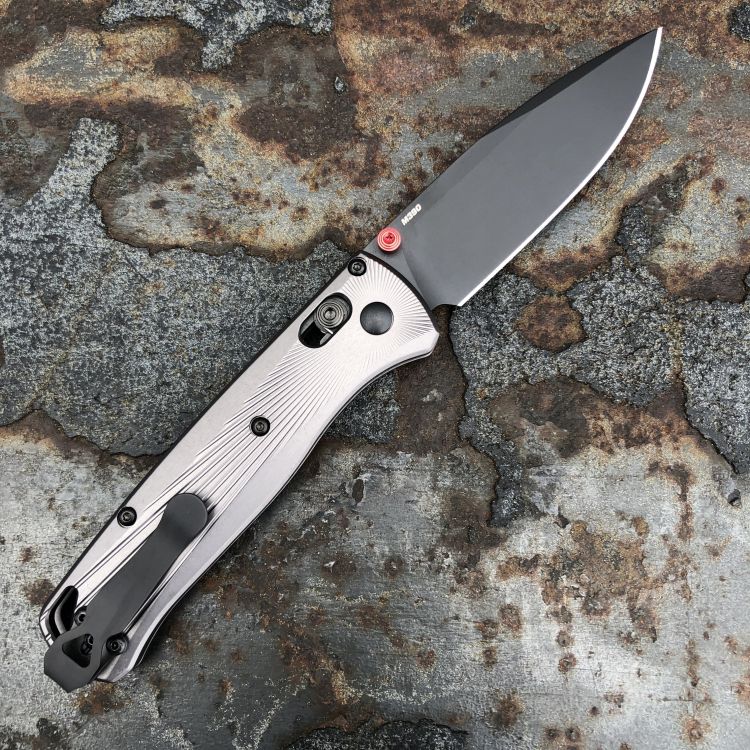 Benchmade Bugout Aircraft Aluminum Scales 3.2" Black M390 Blade Folding Knife